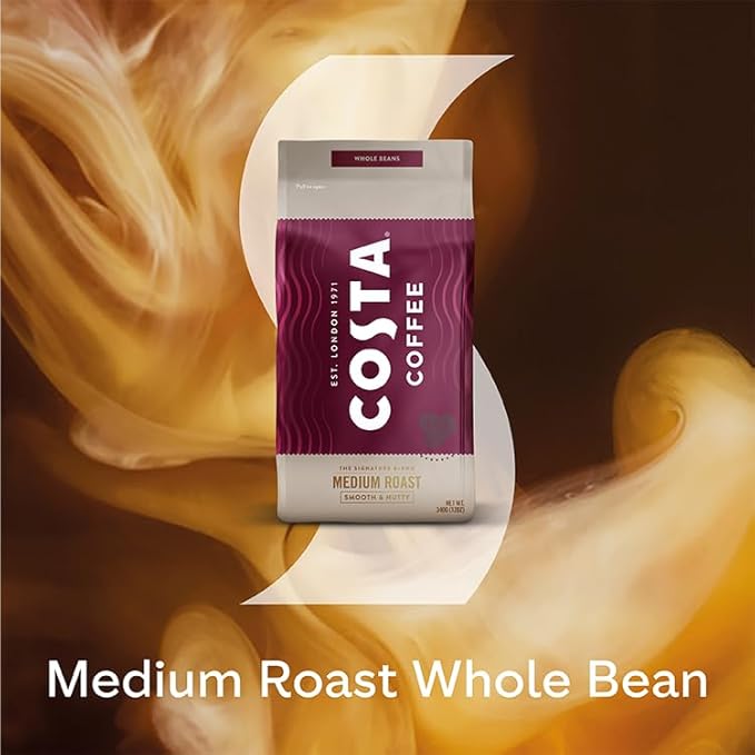 Costa Medium Roast Whole Bean Coffee, 12 oz bag (10 count)
