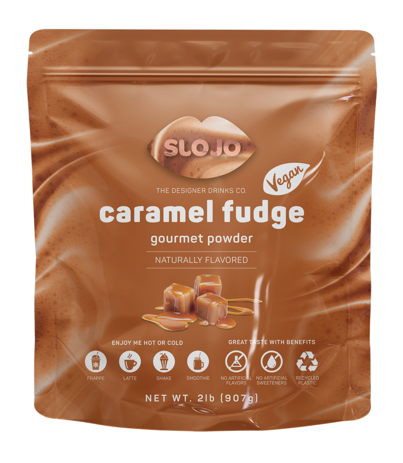 SloJo Caramel Fudge Powder, 2lb retail bag (7 count)