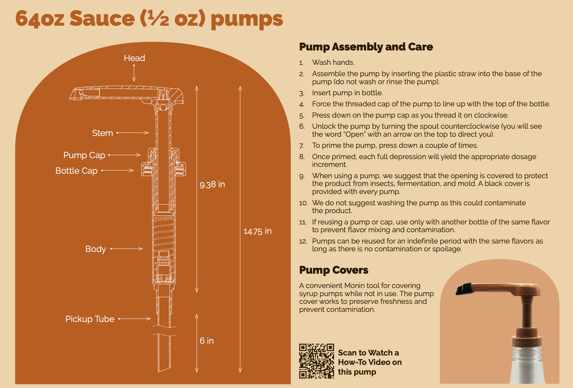 Monin Pump for Gourmet Sauce (for 64 oz Bottle)