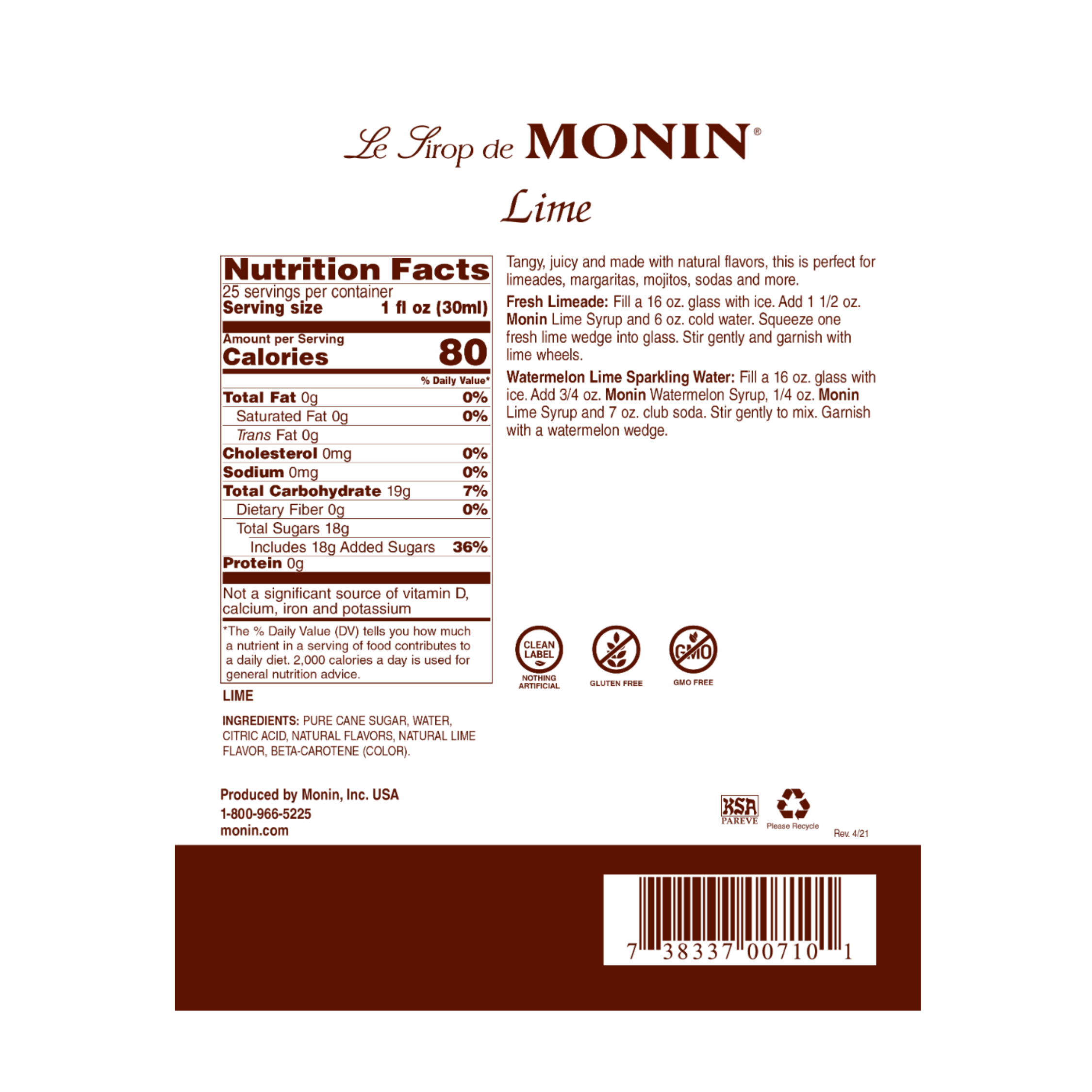 Monin Lime Syrup