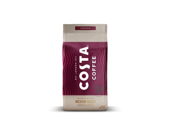 Costa Medium Roast Whole Bean Coffee, 12 oz bag (10 count)