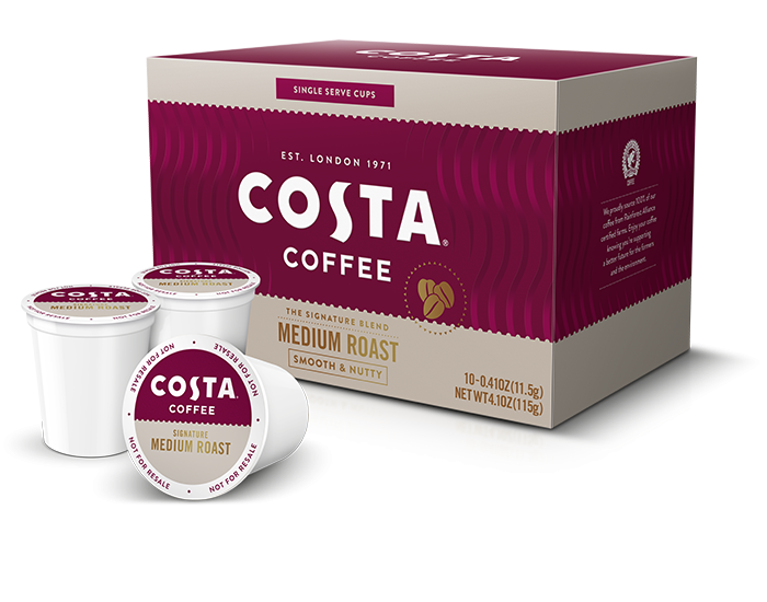 Costa Medium Roast Single Serve K-Cup Pods (6/10 count)
